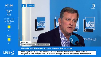 Réforme des retraites : "Les blocages sont irresponsables", selon le maire RN de Perpignan Louis Aliot