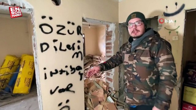 Sakarya'da evi soyan hırsız duvara not bıraktı