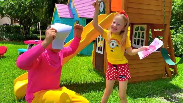 Nastya and dad make dresses for the party themselves Настя и папа делают сами платья для вечеринки