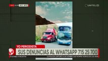 Denuncian a conductor de bus imprudente que invadió carril en una carretera en La Paz