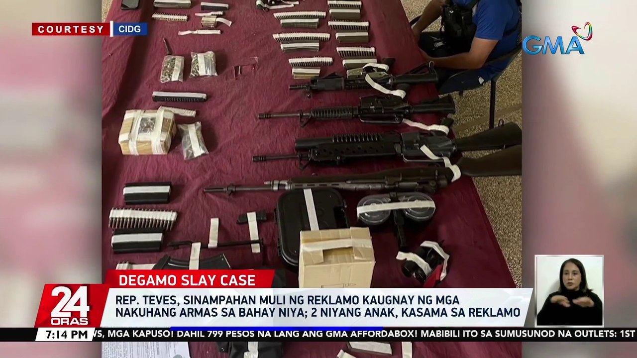 Rep. Teves, sinampahan muli ng reklamo kaugnay ng mga nakuhang armas sa bahay niya; 2 niyang anak, kasama sa reklamo | 24 Oras