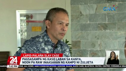 Pagsasampa ng kaso laban sa kanya, noon pa raw inaasahan ng kampo ni Zulueta | 24 Oras