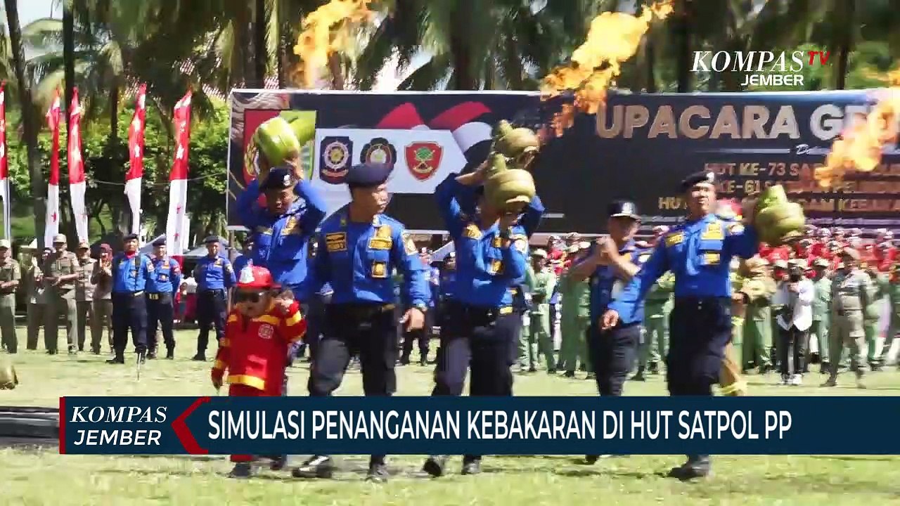 Gelar Simulasi Kebakaran di HUT Satpol PP, Bupati Jember Akan Dirikan Dinas Damkar