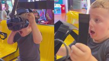 4 y/o couldn't handle the underwater roller coaster ride *VR FAIL!*