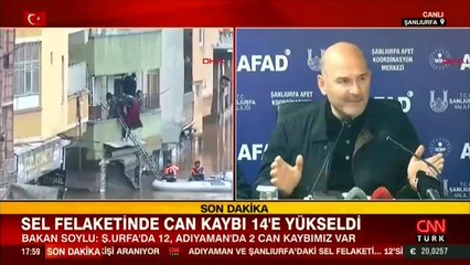 Şanlıurfa'yı sel vurdu! Bakanlar Soylu, Kirişci ve Nebati'den afet bölgesinde açıklamalar
