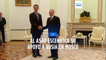 El presidente sirio Bachar al Asad escenifica en Moscú su apoyo a Rusia en la guerra de Ucrania