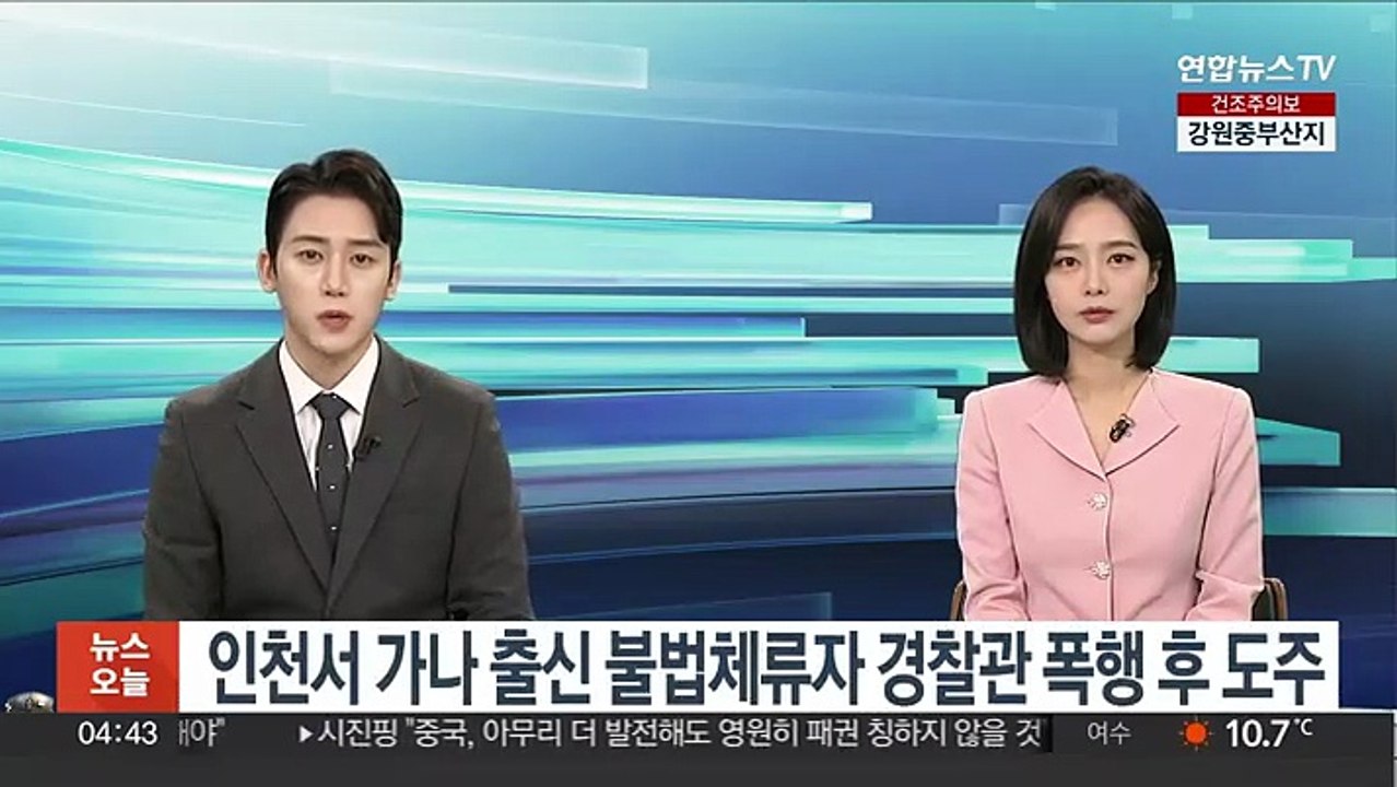 인천서 가나 출신 불법체류자 경찰관 폭행 후 도주