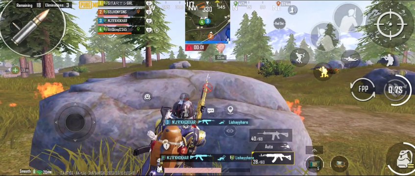 BGMI pubg mobile, Nice gameplay Random teammate we lost chicken dinner Noob Girl teammate in Last..