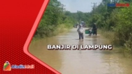 Banjir Rendam Jalan Penghubung Dua Kabupaten di Lampung