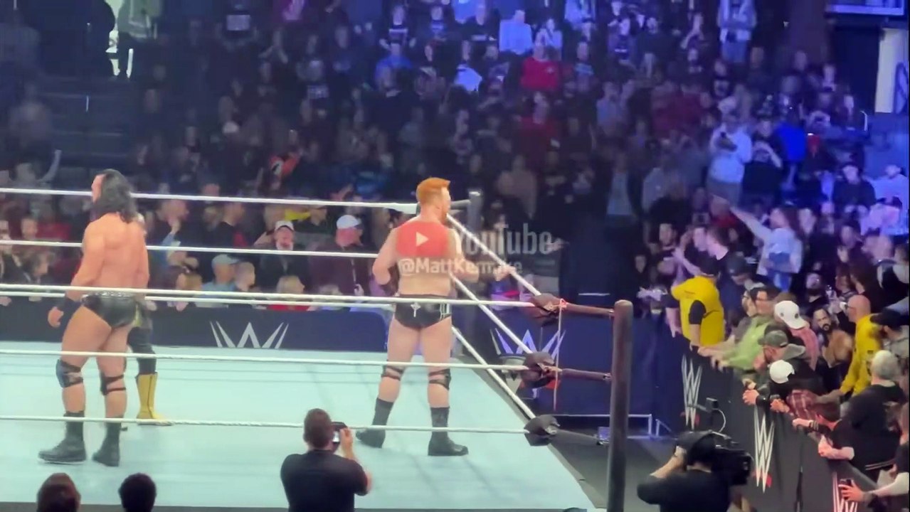 Sami Zayn, Sheamus, and Drew McIntyre pay respects to Rey Mysterio during WWE Live Event!!