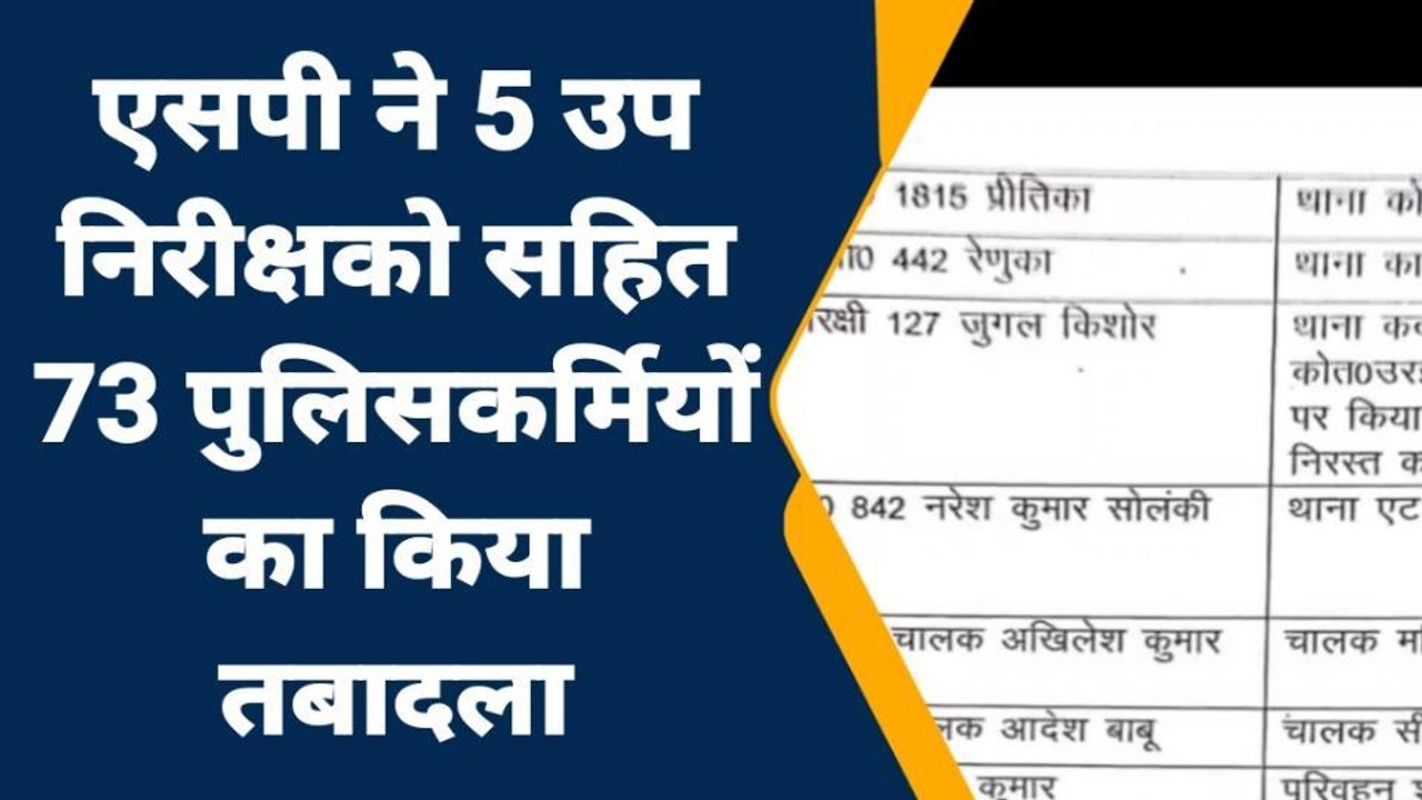 जालौन: पुलिस अधीक्षक ने फिर चलाई तबादला एक्सप्रेस, देखें किसकी कहां हुई पोस्टिंग