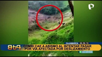 Cajamarca: combi cae a abismo de 50 metros al intentar pasar por vía afectada por deslizamiento
