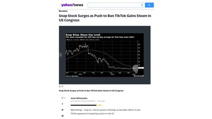Snapchat’s Stock Surges As Congress Pushes For a Ban TikTok