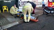 Motociclista fica ferido em acidente de trânsito na Av. Carlos Gomes