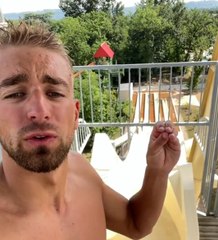 Guillaume a créé un nouveau métier : testeur de toboggans