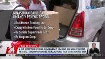 4 na korporasyong gumagamit umano ng mga pekeng resibo, sinampahan ng reklamong tax evasion ng BIR | 24 Oras