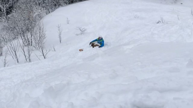 Ski devotee's CRAZY 360 jump takes quite a DOWNHILL turn
