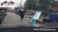 حادثة سير خطيرة سببها رموك مع تريبورتور في الدارالبيضاء شارع ابو عذراء المراكشي