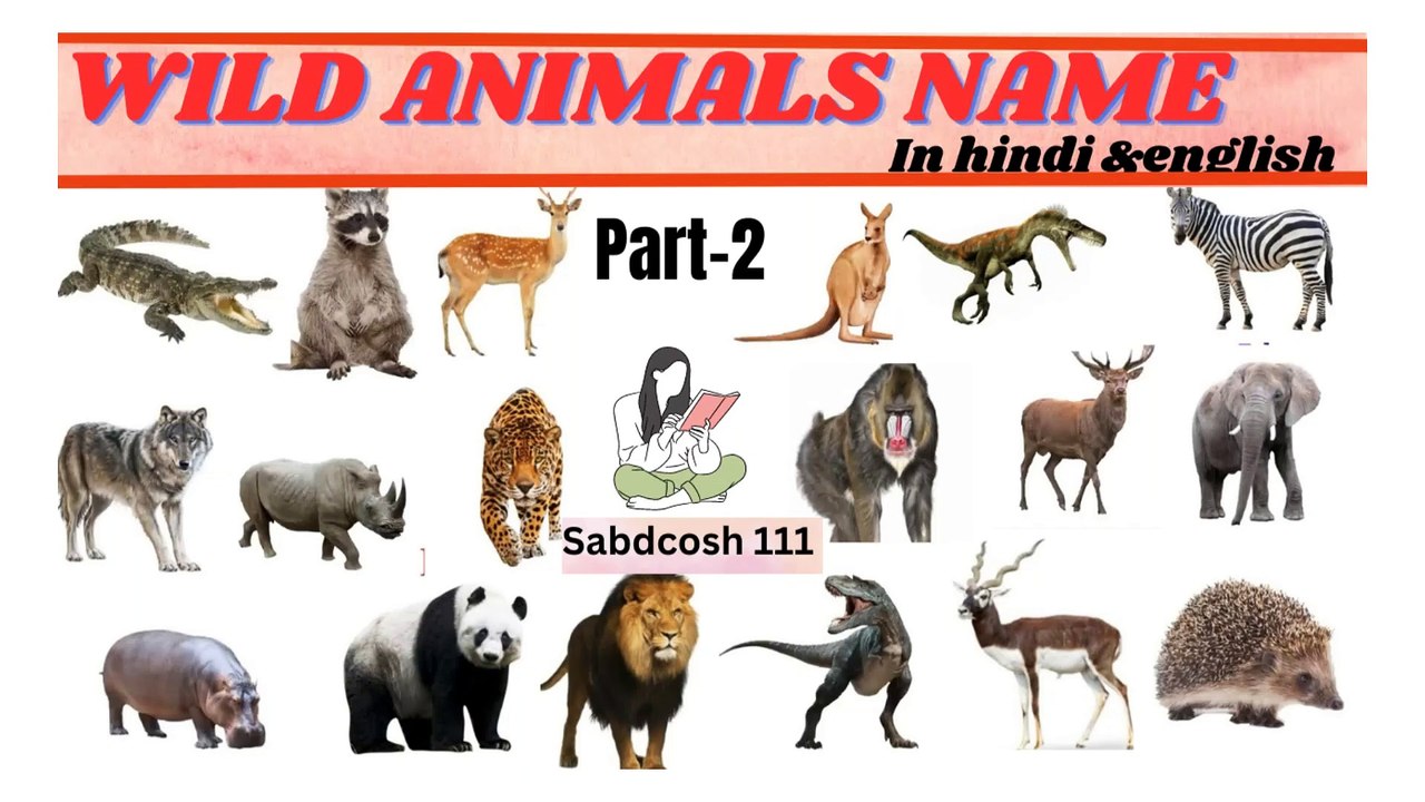 Part-2 wild animals name in hindi and english#sabdcosh#learn english#english