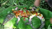 Primitive technology - Cooking crocodiles eating