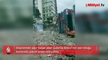 Galeria Sitesi'nin son bloğu da kontrollü yıkım sırasında çöktü