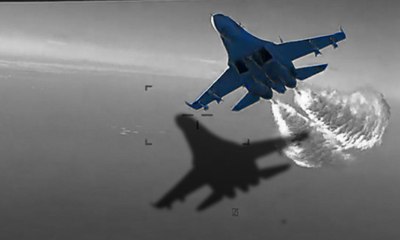 El Pentágono revela el vídeo del impacto entre un caza ruso y un dron estadounidense en el Mar Negro