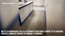 Notte di ordinaria follia al pronto soccorso Torrette di Ancona: ferito e ubriaco sporca di sangue i corridoi