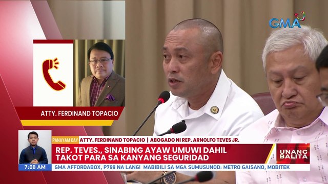 Rep. Teves., sinabing ayaw umuwi dahil takot para sa kanyang seguridad | UB
