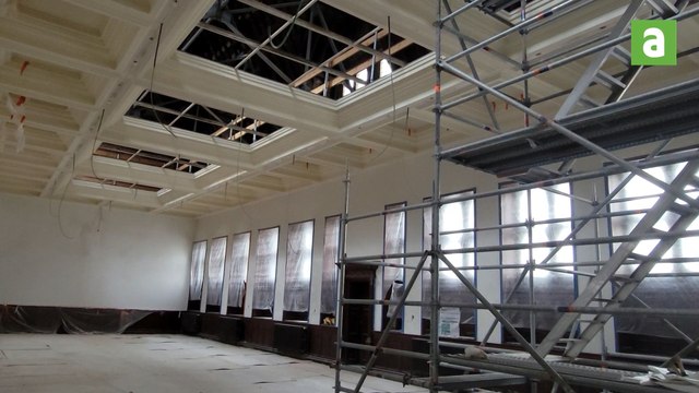 Visite du chantier de la Halle aux draps à Tournai