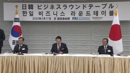 尹 "글로벌 아젠다에 공동 대응"...4대그룹 총수 등 한일경제인 만남 / YTN