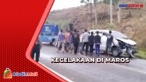 Minibus Terbalik di Maros, 7 Penumpang Dilarikan ke Rumah Sakit