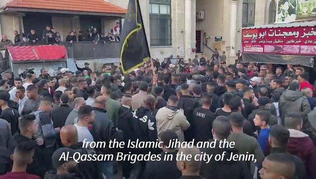 Funeral held for Palestinians killed in Israeli West Bank