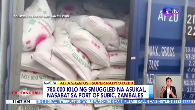 780,000 kilo ng smuggled na asukal, nasabat sa port of Subic, Zambales | BT