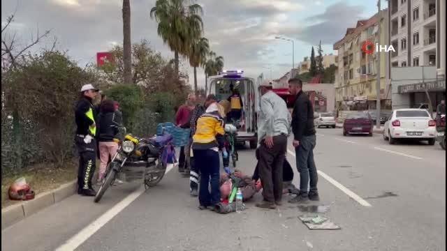 Motosiklet ile otomobil çarpıştı, motosiklet sürücüsü yaralandı