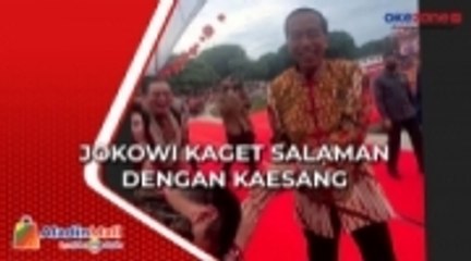 Momen Lucu Jokowi Kaget Salaman dengan Kaesang