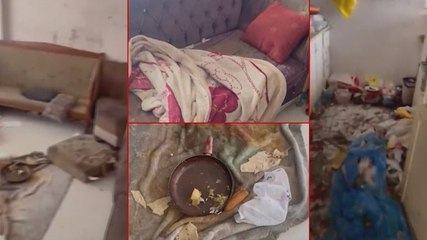 Üç çocuklarını çöp evde terk ettiler