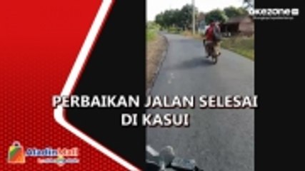 Jalan Provinsi di Simpang Empat Kasui Selesai Diperbaiki, Warga Apresiasi Kontraktor Putra Daerah