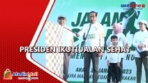 Disambut Ribuan Warga, Prsiden Jokowi Ikuti Jalan Sehat NU