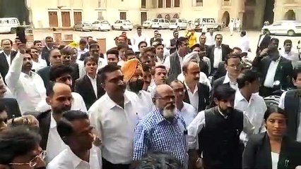 अधिवक्ताओं ने जताया विरोध,देखे वीडियो