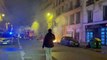 Garbage fire in Paris as demonstrators protest against Macron's imposed French pension reform