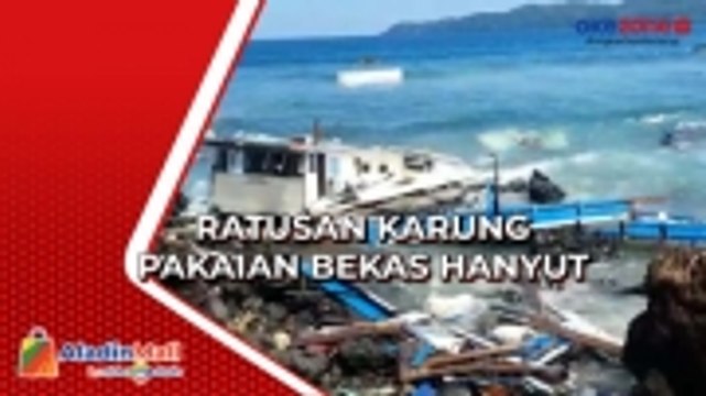 Kapal Tabrak Karang, Ratusan Karung Pakaian Bekas Hanyut di Bitung