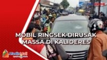 Kabur Usai Tabrak Motor, Mobil Ringsek Dirusak Massa di Kalideres