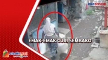 Emak-emak Bawa Kabur Karung Berisi Sembako di Pasar Olean Situbondo