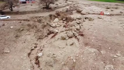 Konteynerin sele kapıldığı yer böyle görüntülendi