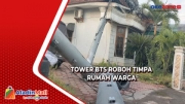Diterjang Angin Kencang, Tower BTS Roboh Timpa Rumah Warga di Sidoarjo