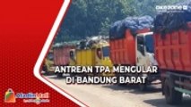 Jalan di Lokasi TPA Sarimukti Ambles, Antrean Truk Sampah Mengular 6 Km