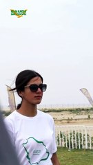 First female Saudi citizen skydives with flag