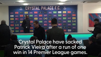 Patrick Vieira sacked as Crystal Palace manager after 18 months in job