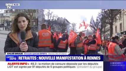 Download Video: À Rennes, 5000 manifestants ont défilé dans les rues selon les syndicats