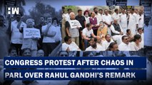 Sonia, Rahul Participate In Protest Near Gandhi Statue In Parliament Premises | BJP | Lok Sabha |